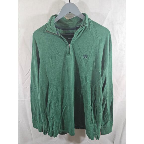 Chaps Green Men’s Long Sleeve 1/4 Zip Pullover Fleece Shirt Soft Size Medium - Picture 1 of 7